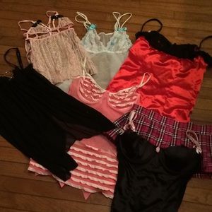 7 piece lingerie size medium w school girl skirt